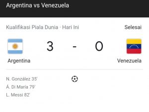 Kualifikasi Piala Dunia 2022, Argentina Menang 3-0 Atas Venezuela