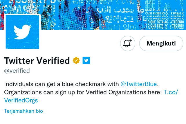 Ketentuan baru yang ditetapkan oleh Twitter, pengguna Centang Biru akan dikenai biaya