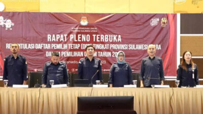 KPU Sulut Menetap Daftar Pemilih Tetap Pemilu 2024 di Sulut