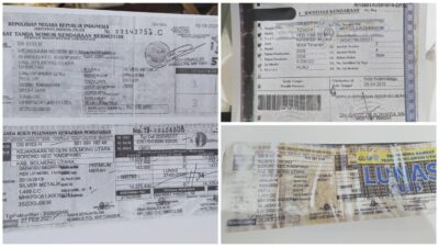 Fotocopy surat kendaraan milik Kejaksaan Negeri Boroko yang hilang