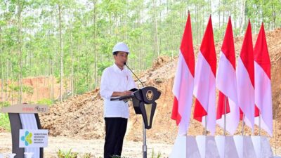 Presiden Jokowi saat Menyampaikan Sambutannya di kawasan pembangunan IKN, mengapresiasi Investasi dari Investor Lokal