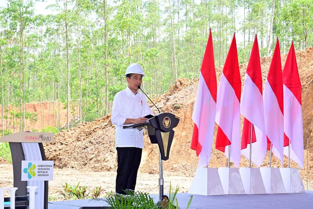 Presiden Jokowi saat Menyampaikan Sambutannya di kawasan pembangunan IKN, mengapresiasi Investasi dari Investor Lokal
