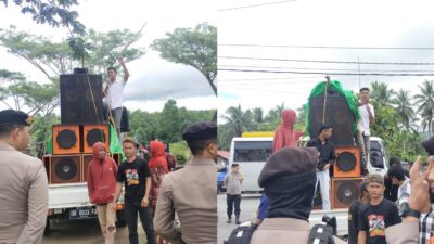 Aksi Demo oleh Aliansi Pemuda dan Masyarakat Bolmut di Bawaslu dan KPU Bolmut (Foto: SVG)