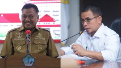 Gubernur Sulut Olly Dondokambey (Kiri) dan Pj Bupati Bolmut Sirajudin Lasena (Kanan)