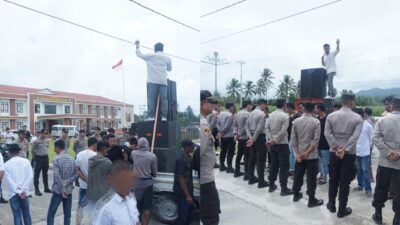 Aksi Demo di Polres Bolmut