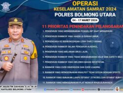 Operasi Samrat 2024 Polres Bolmut: ini 11 Prioritas Penindakan Pelanggaran