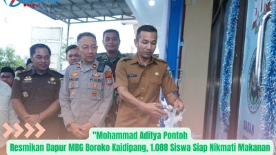 Mohammad Aditya Pontoh (MAP) saat membuka grand opening program MBG di Boroko, Kaidipang