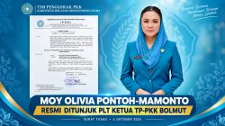 Moy Olivia Pontoh-Mamonto Resmi Jabat Plt Ketua TP-PKK Bolmut
