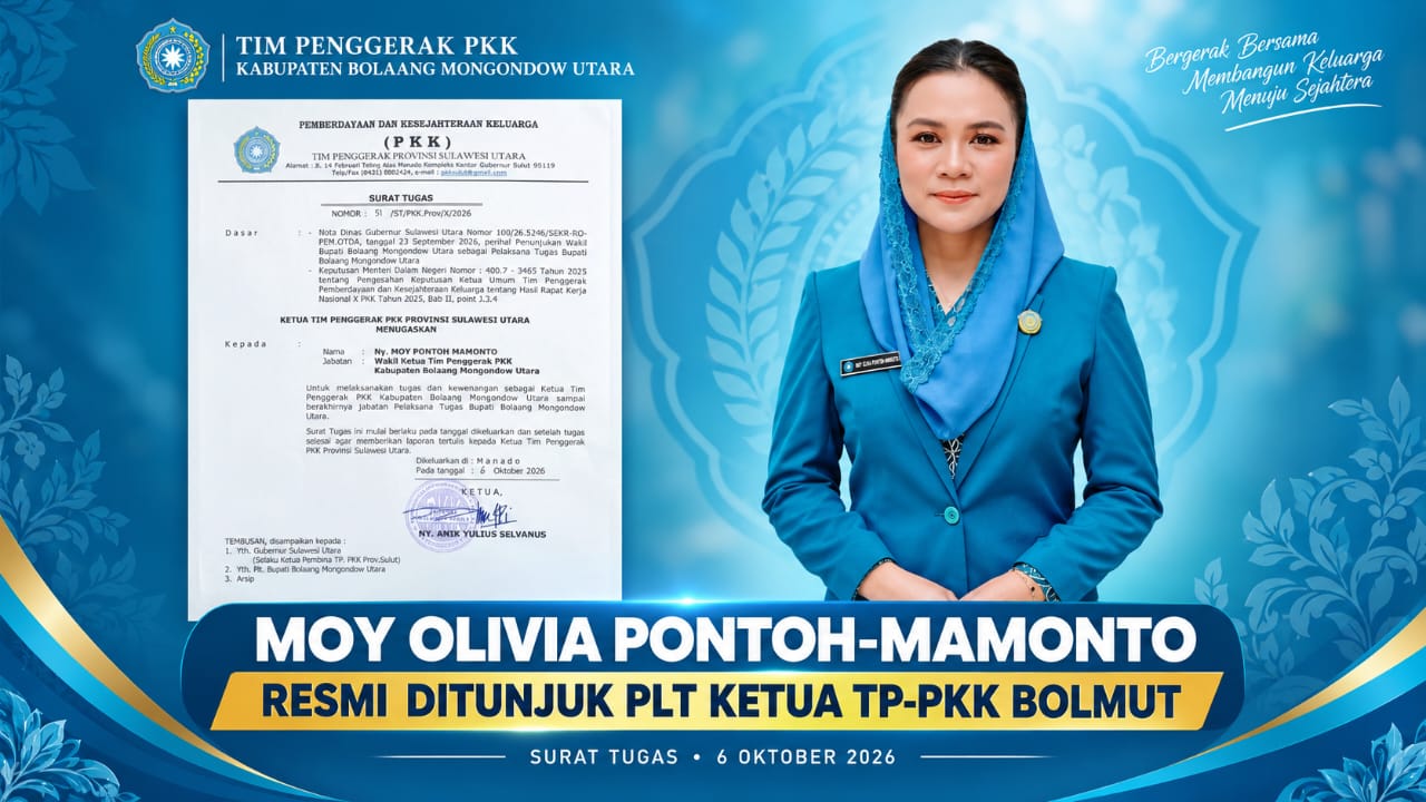 Moy Olivia Pontoh-Mamonto Resmi Jabat Plt Ketua TP-PKK Bolmut